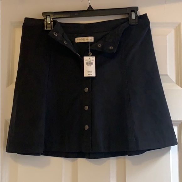 Navy suede skirt - Picture 1 of 3